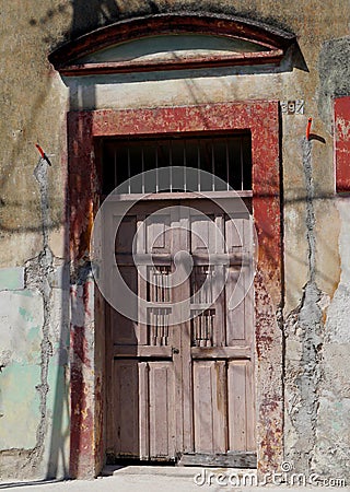 Mexican houses front door entrance Stock Photo