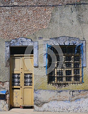 Mexican houses front door entrance Stock Photo