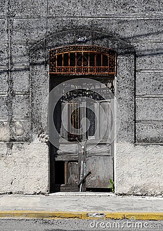 Mexican houses front door entrance Stock Photo