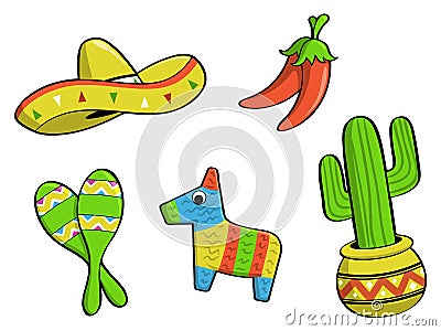 Mexican Icons Vector Illustration