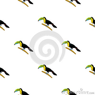 Mexican keel-billed toucan icon in cartoon style isolated on white background. Mexico country pattern stock vector Vector Illustration
