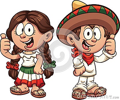 Mexican kids Vector Illustration