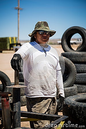 Mexican man. Portrait of a strong mexican man. Editorial Stock Photo