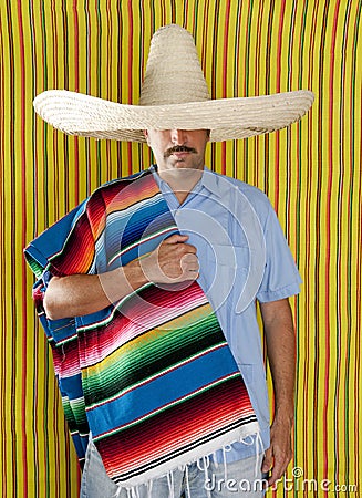 Mexican Man Serape Poncho Hat Sombrero Stock Photos - Image: 19468443