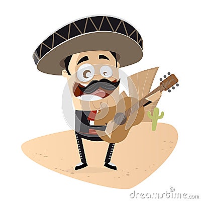 Mexican mariachi singer Vector Illustration