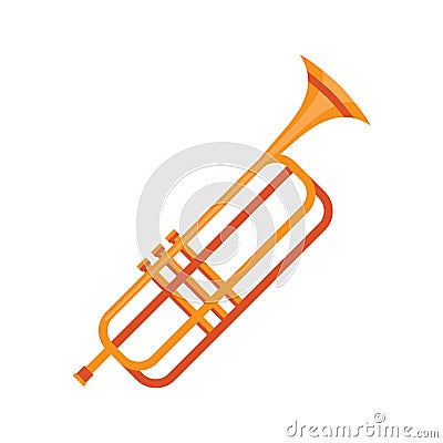 Mexican Mariachi Trumpet Musical Instrument Vector Illustration