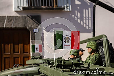 Mexican military parade in the streets of Puebla Editorial Stock Photo