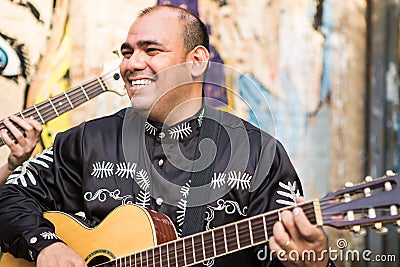 Mexican musician on city street Stock Photo