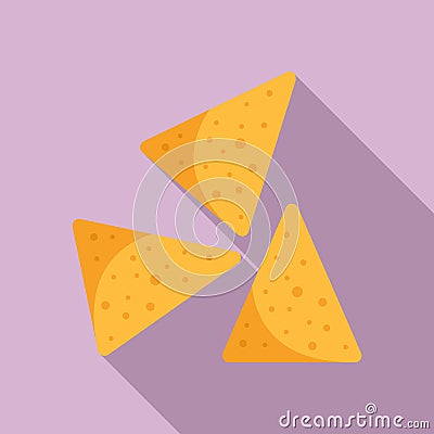 Mexican nachos icon, flat style Vector Illustration