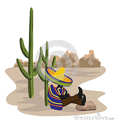 Mexican napping Vector Illustration