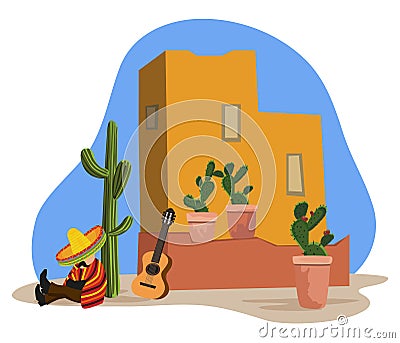 Mexican napping Vector Illustration