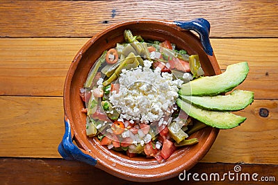 Mexican nopal cactus salad Stock Photo