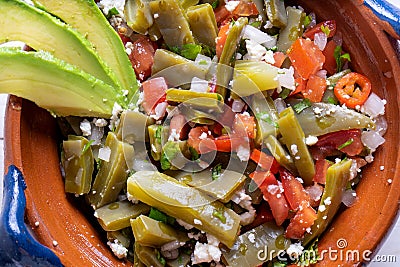 Mexican nopal cactus salad Stock Photo