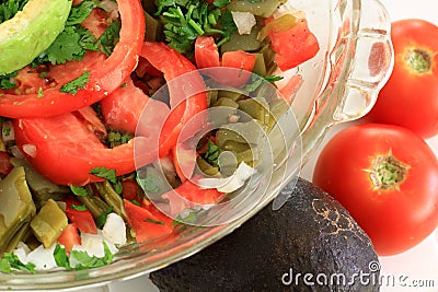 Mexican Nopal Cactus salad Stock Photo