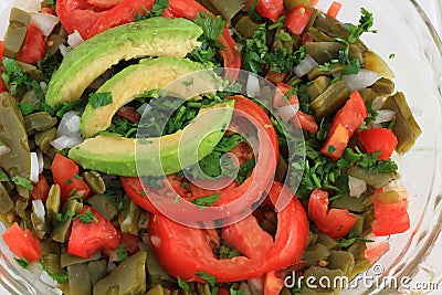 Mexican Nopal Cactus salad Stock Photo