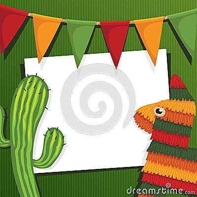 Mexican party card Vector Illustration