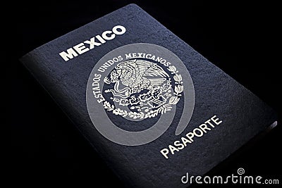 Mexican passport in a black background Stock Photo