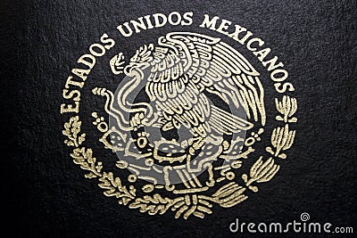 Mexican passport in a black background Stock Photo