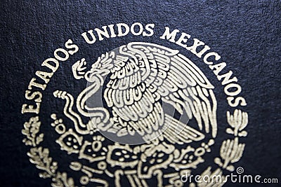 Mexican passport in a black background Stock Photo