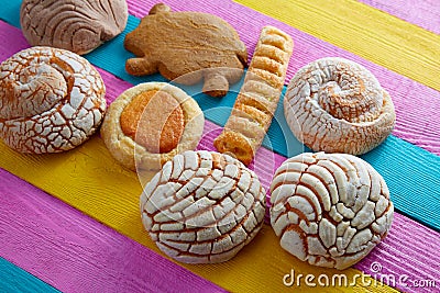 Mexican pastries concha puerquito ojo buey Stock Photo