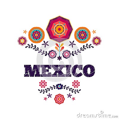 Mexican pattern, beautiful ethnic ornamert Vector Illustration