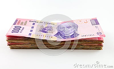 Mexican Peso Bills Stock Photo