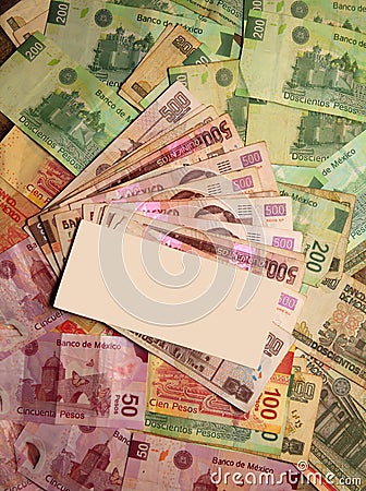 Mexican Peso currency notes banknotes Stock Photo