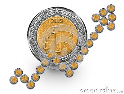 Mexican Peso Growth Coin Stock Photo