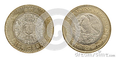 10 Mexican peso MXN Editorial Stock Photo