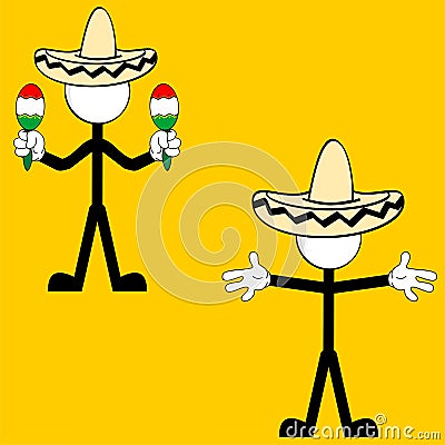 Mexican pictogram cartoon3 Vector Illustration