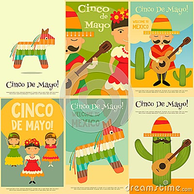 Mexican Posters Vector Illustration
