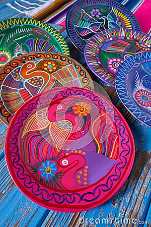 Mexican pottery Talavera style of Mexico Stock Photo