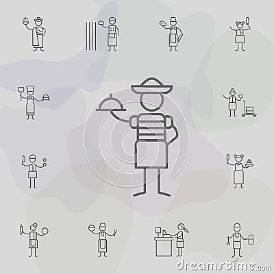 Mexican restaurant, waitress icon. Restaurant icons universal set for web and mobile Stock Photo