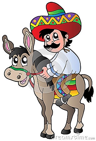 Mexican Riding Donkey Stock Photography - Image: 19946932