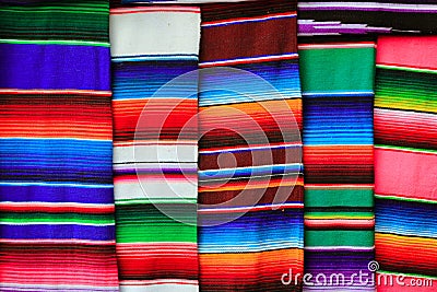 Mexican serape fabric colorful pattern texture Stock Photo