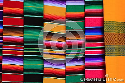 Mexican serape fabric colorful pattern texture Stock Photo