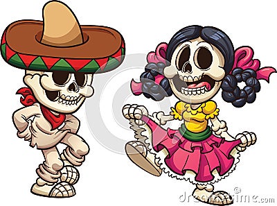 Mexican skeletons Vector Illustration