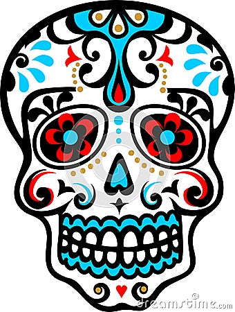 Mexican skull Vector Illustration