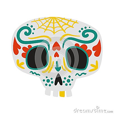 Mexican Skull Illustration Vector Illustration