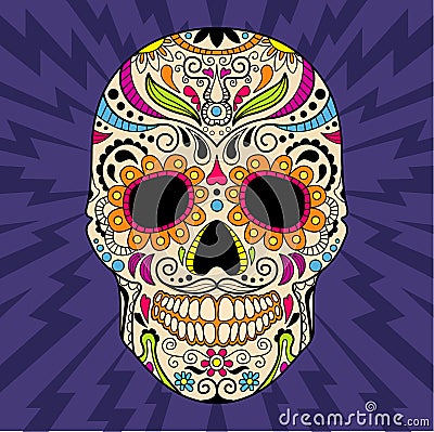 Mexican skull, the original pattern. vector Vector Illustration