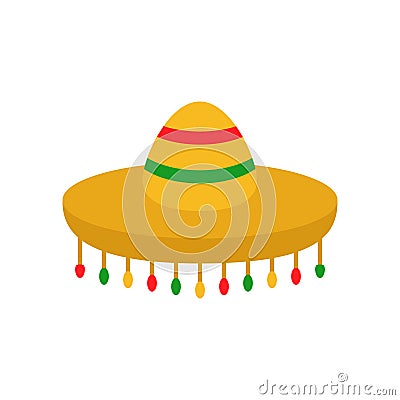 Mexican sombrero hat vector icon Vector Illustration