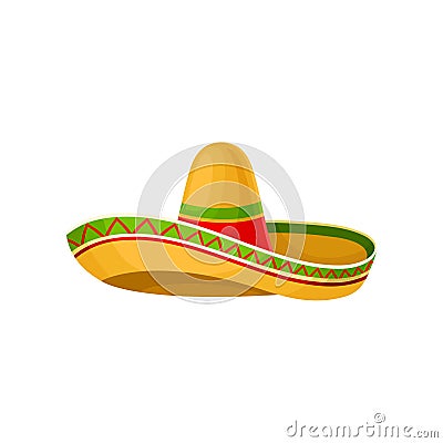 Mexican sombrero hat vector Illustration on a white background Vector Illustration