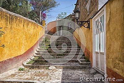 Mexican streetscape in Bernal Stock Photo