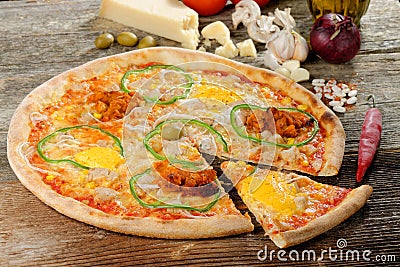 Mexican style pizza with nacho cheese Stock Photo