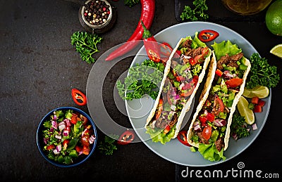 Mexican tacos with beef Stock Photo