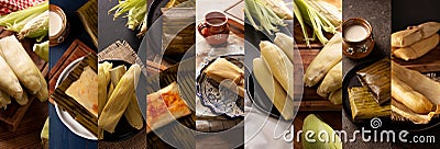 Mexican Tamales Collage Stock Photo