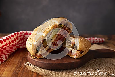 Mexican Torta de Pierna Stock Photo