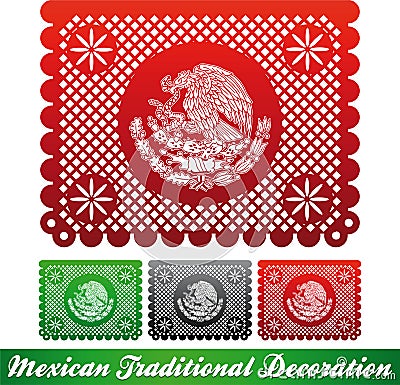 Mexican traditional patriotic decoration Vector Illustration