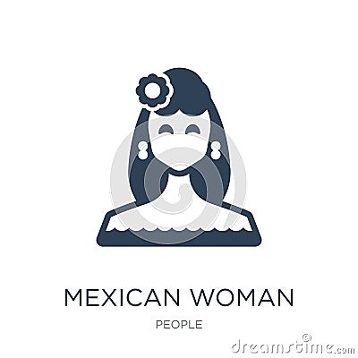 mexican woman icon in trendy design style. mexican woman icon isolated on white background. mexican woman vector icon simple and Vector Illustration