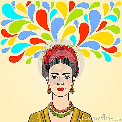 Mexican woman: imagination. Vector Illustration